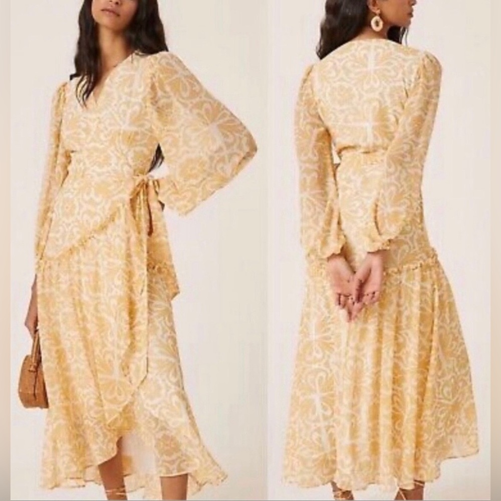 NWOT Anthropologie Hutch Geo Long Sleeve Wrap Dress